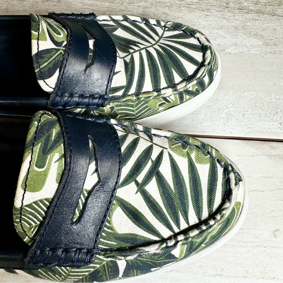 Cole Haan Nantucket Shoes Sz 8 1/2B Canvas Leather Seaside Preppy Loafers Palms - Picture 8 of 10